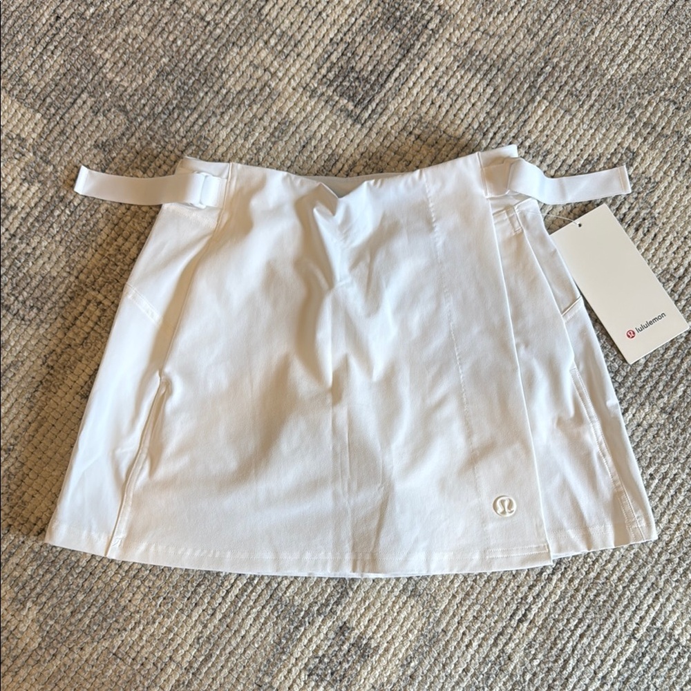 Lululemon White Wrap-Front Golf Skirt